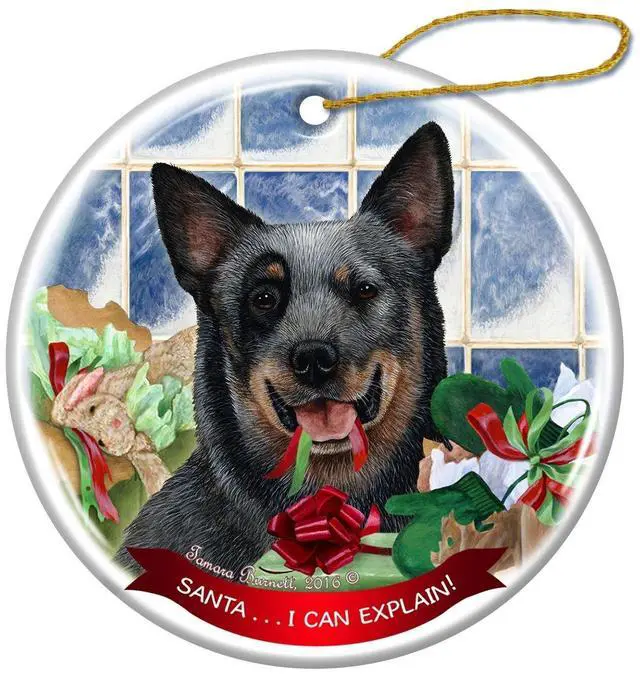 Main image of Australian Cattledog Blue Tick Dog Porcelain Hanging Ornament Pet Gift