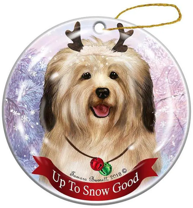 Main image of Holiday Pet Gifts Cream Havanese Dog Porcelain Christmas Ornament