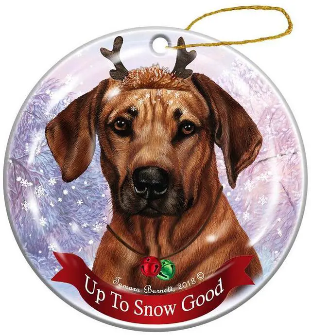 Main image of Holiday Pet Gifts Rhodesian Ridgeback Dog Porcelain Christmas Ornament