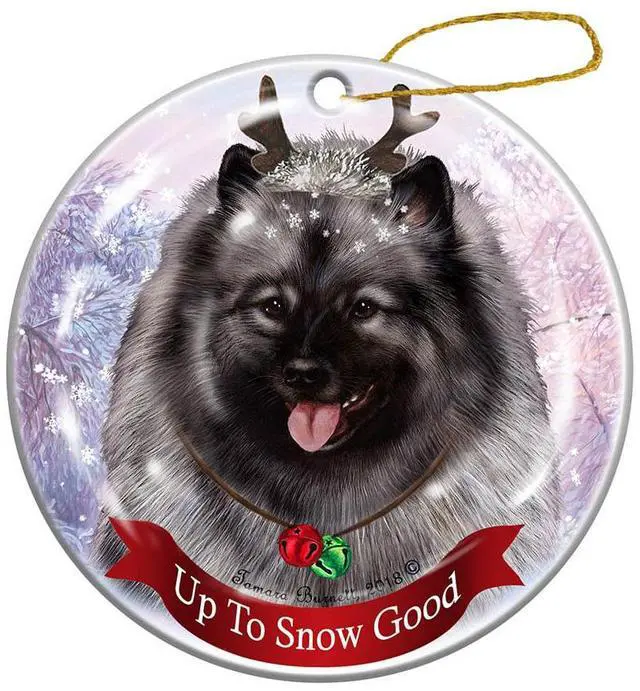Main image of Holiday Pet Gifts Keeshond Dog Porcelain Christmas Ornament