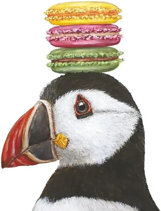 Main image of Paperproducts Design Luncheon Napkins, Olaf Puffin & Macaroons, 6.5", 20 count
