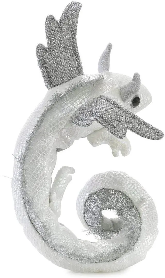 Alt view image 3 of 4 - Folkmanis Pearl Dragon Wristlet Finger Puppet