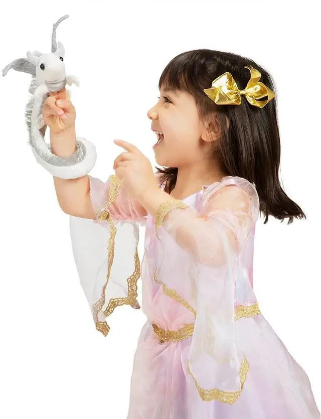 Alt view image 4 of 4 - Folkmanis Pearl Dragon Wristlet Finger Puppet
