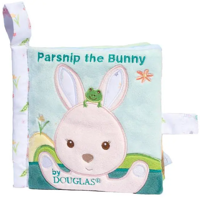 Main image of Douglas Toys Parsnip Pink Bunny Soft Activity Book, 6" Square