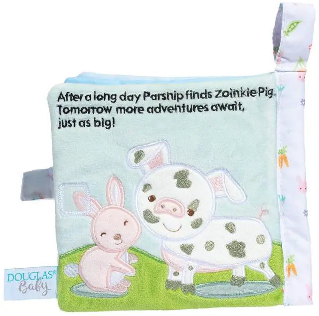 Alt view image 2 of 2 - Douglas Toys Parsnip Pink Bunny Soft Activity Book, 6" Square
