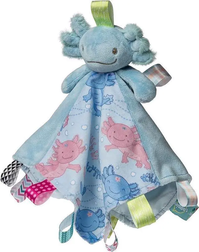Alt view image 2 of 4 - Mary Meyer Taggies Soothing Sensory Security Blanket, Fizzy Aqua Axolotl, 13x13"