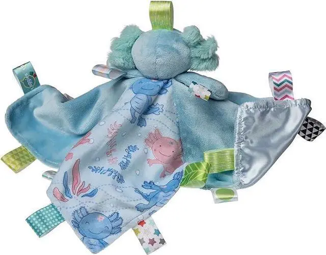 Alt view image 3 of 4 - Mary Meyer Taggies Soothing Sensory Security Blanket, Fizzy Aqua Axolotl, 13x13"