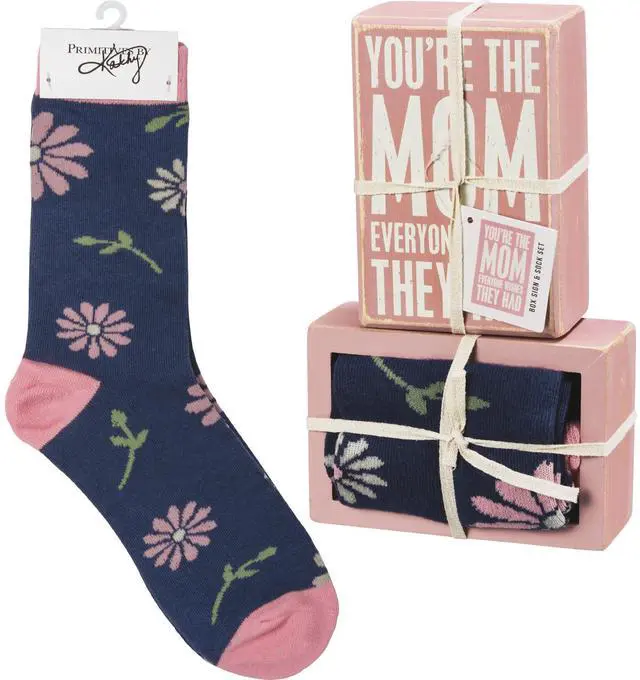 Main image of Primitives by You're The Mom Everyone Wishes They Had Box Sign And Socks Set
