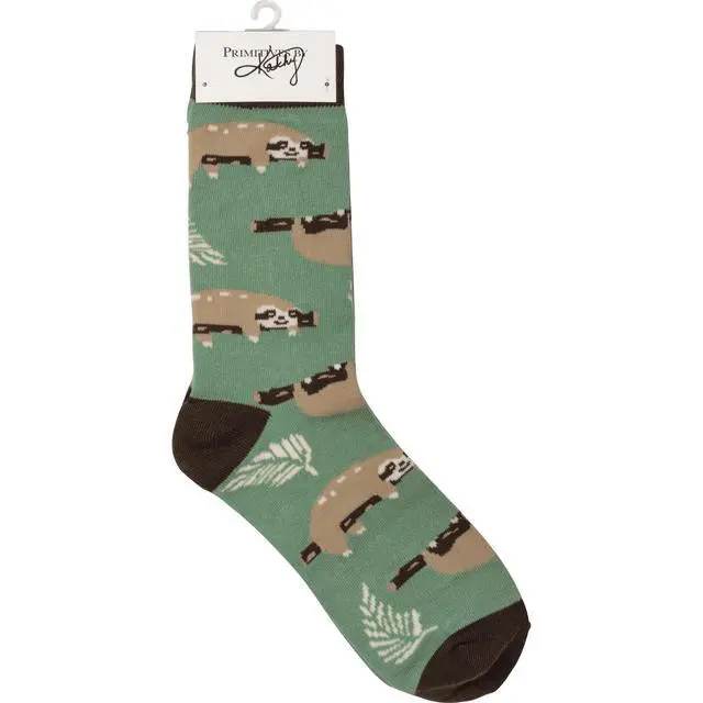 Alt view image 3 of 3 - Primitives by Kathy Box Sign & Pair of Socks Set - Sloth No Hurries No Worries