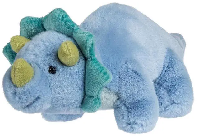 Main image of Mary Meyer Stuffed Animal Soft Toy, Little Fossil Dino, Blue Triceratops, 6"