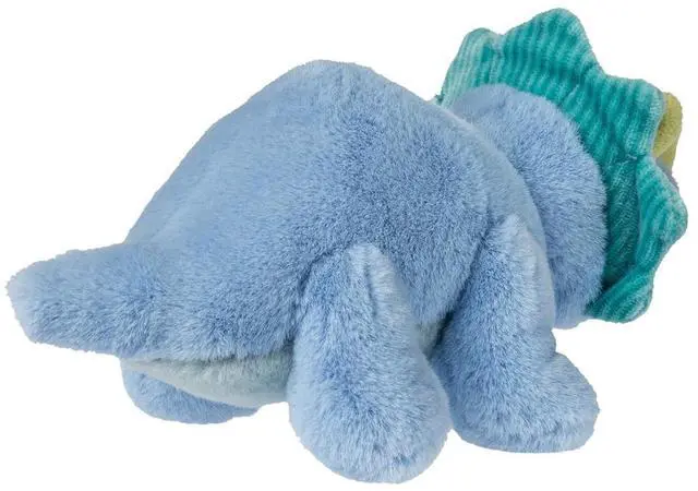 Alt view image 3 of 4 - Mary Meyer Stuffed Animal Soft Toy, Little Fossil Dino, Blue Triceratops, 6"