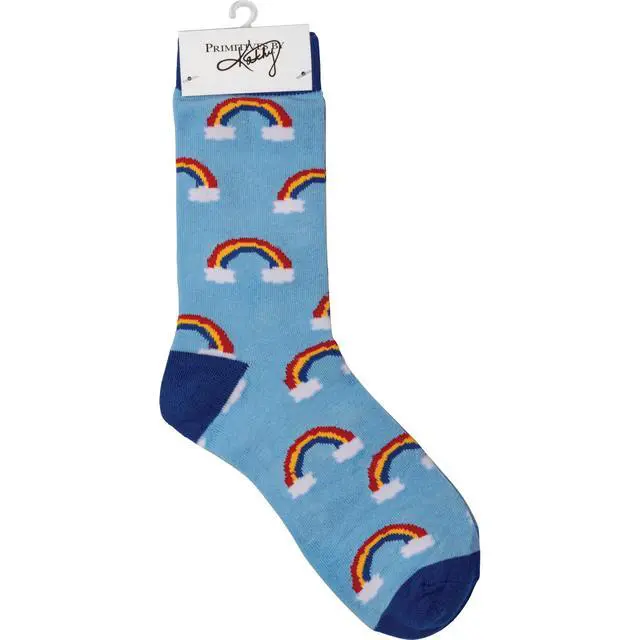 Alt view image 3 of 3 - Primitives by Kathy Box Sign & Pair of Socks Set - Rainbow Always Be Yourself