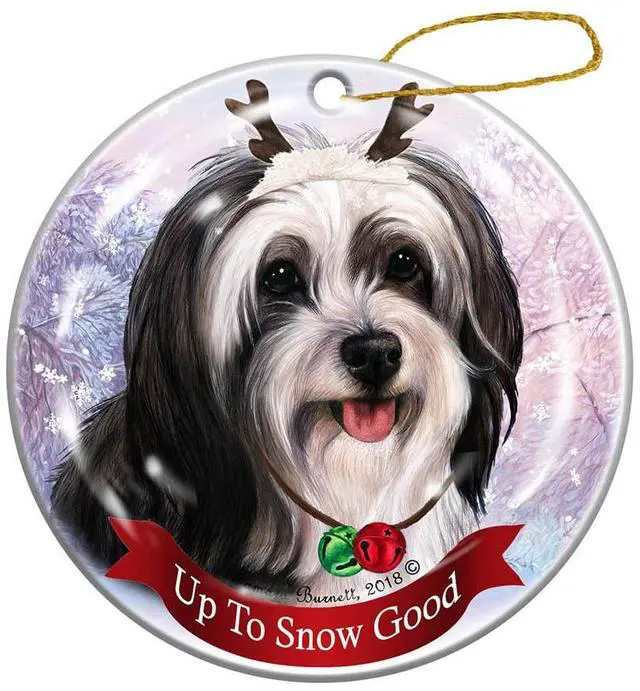 Main image of Holiday Pet Gifts Tibetan Spaniel Cream Dog Porcelain Christmas Ornament