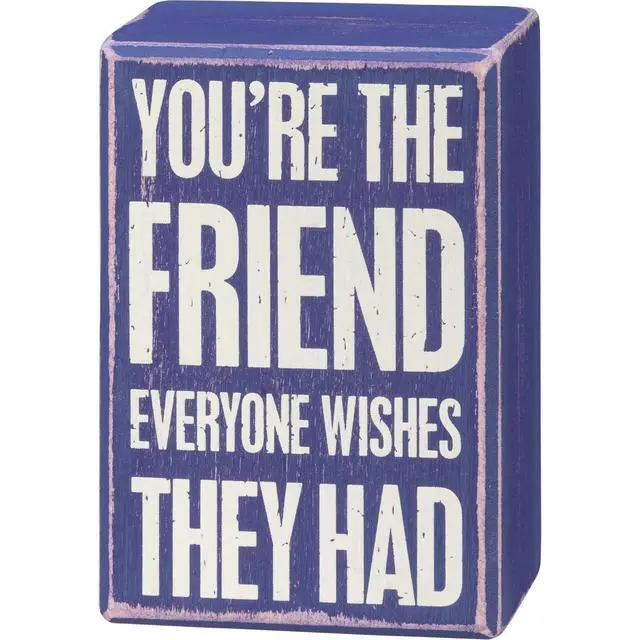 Alt view image 2 of 3 - Primitives by Kathy Box Sign & Pair of Socks Set - You're The Friend