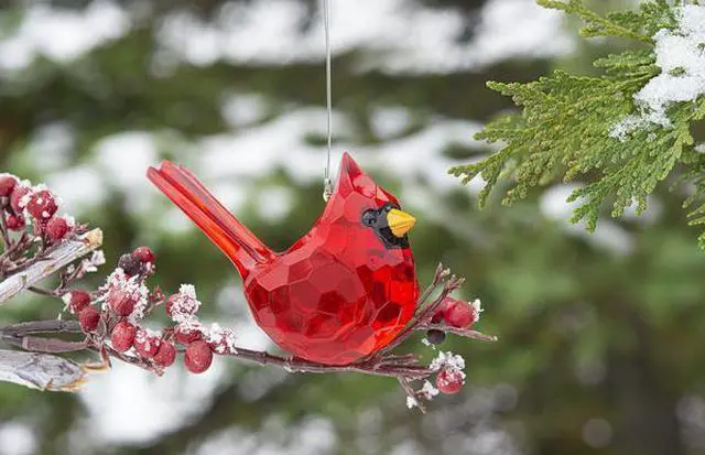 Alt view image 3 of 3 - Ganz ACRYX-173 Decorative Hanging Ornament, Acrylic, Elegant Cardinal, 3.5"