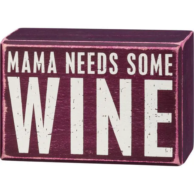 Alt view image 2 of 3 - Primitives by Kathy Box Sign & Pair of Socks Set - Mama Needs Some Wine