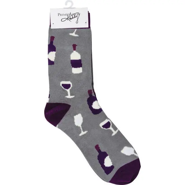 Alt view image 3 of 3 - Primitives by Kathy Box Sign & Pair of Socks Set - Mama Needs Some Wine