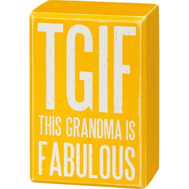Alt view image 2 of 3 - Primitives by Kathy Box Sign & Pair of Socks Set - TGIF This Grandma is Fabulous