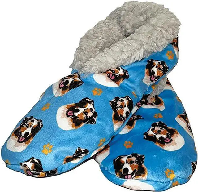 Main image of Comfies Womens Australian Shepherd Slippers - Sherpa Lined Animal Print Booties