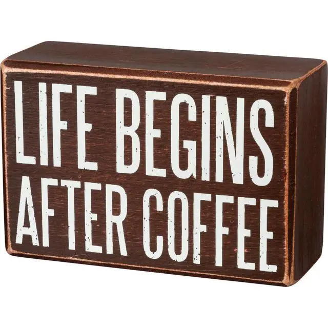 Alt view image 2 of 3 - Primitives by Kathy Box Sign & Sock Set - Life Begins After Coffee Giftable Set