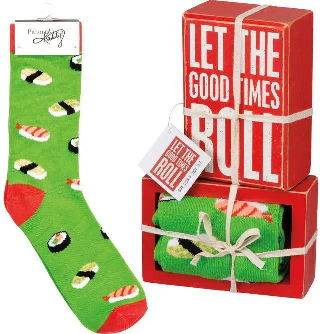 Main image of Primitives by Kathy Box Sign & Sock Set - Let The Good Times Roll Giftable Set