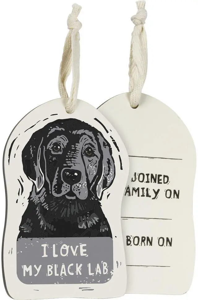 Main image of Primitives by Kathy Wooden Hanging Ornament, 2-Sided - I Love My Black Lab