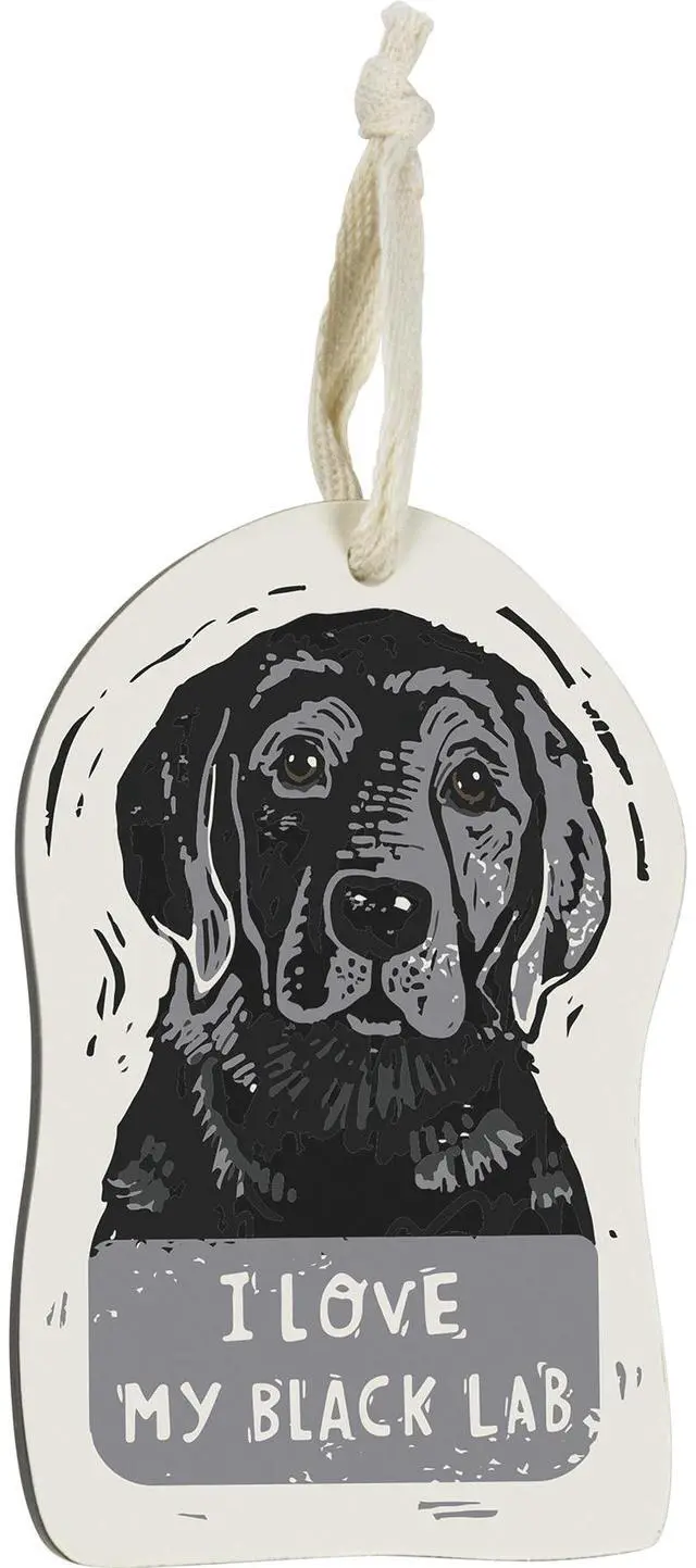 Alt view image 2 of 3 - Primitives by Kathy Wooden Hanging Ornament, 2-Sided - I Love My Black Lab