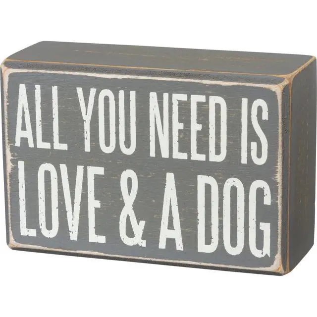 Alt view image 2 of 3 - Primitives by Kathy Box Sign/Sock Set - All You Need is Love and a Dog