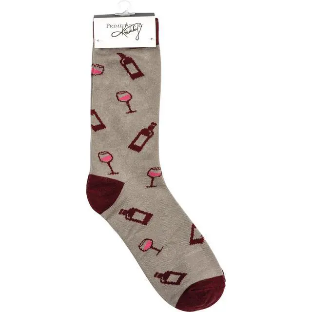 Alt view image 3 of 3 - Primitives by Kathy Box Sign/Sock Set - Does Running Out Of Wine Count As Cardio