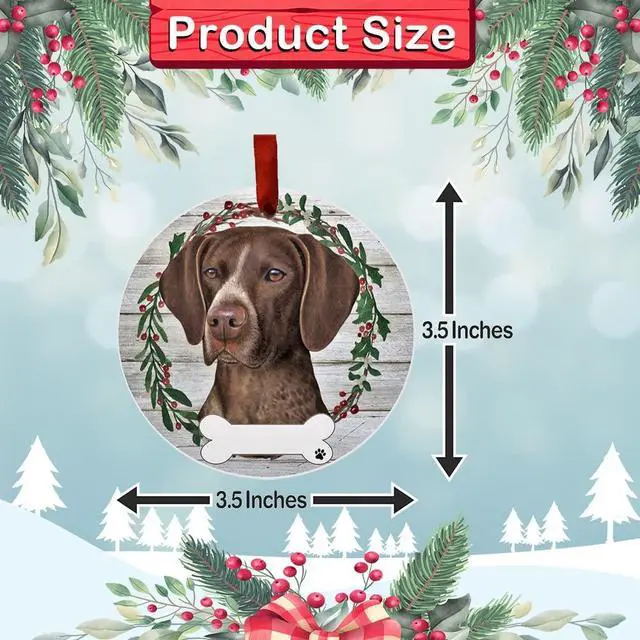 Alt view image 4 of 4 - German Shorthaired - E&S Pets - DIY Personalizable, Ceramic Round Ornament