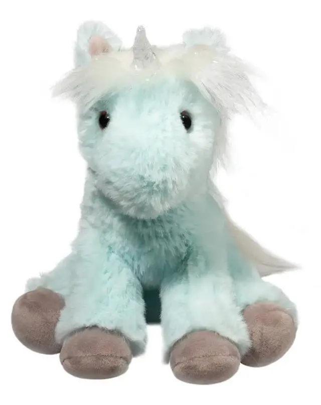 Alt view image 4 of 4 - Douglas Mini Bonnie Soft Ice Blue Unicorn Plush Stuffed Animal, 6" sitting