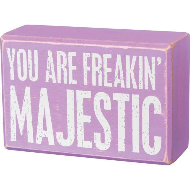 Alt view image 2 of 3 - Primitives by Kathy Box Sign/Sock Set - You are Freakin' Majestic