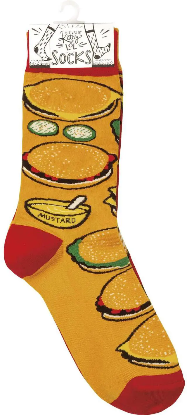 Alt view image 2 of 2 - Primitives by Kathy Socks - Socks - Burgers & Fries, One Size Fits Most