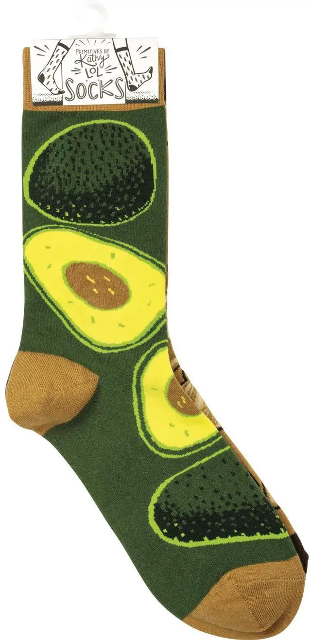 Alt view image 2 of 2 - Primitives by Kathy Socks - Socks - Avocado & Toast, One Size Fits Most