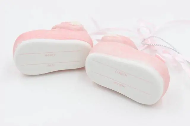 Alt view image 2 of 2 - Ganz Baby Girl Pink Shoes Ornament, DIY Personalizable, 2 1/2" W, Set of 2 Shoes