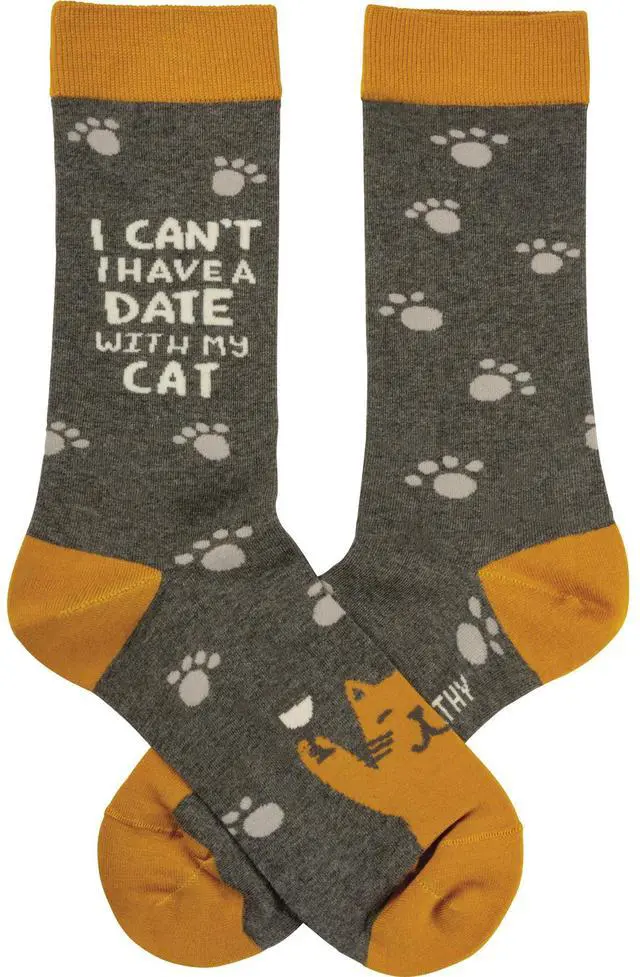 Alt view image 2 of 4 - Primitives by Kathy Socks - Socks - I Can't I Have a Date With My Cat