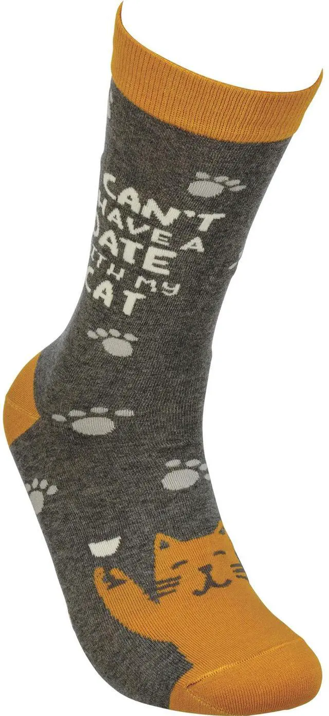 Alt view image 3 of 4 - Primitives by Kathy Socks - Socks - I Can't I Have a Date With My Cat