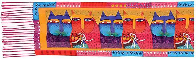 Main image of Laurel Burch Silk Scarf Feline Family