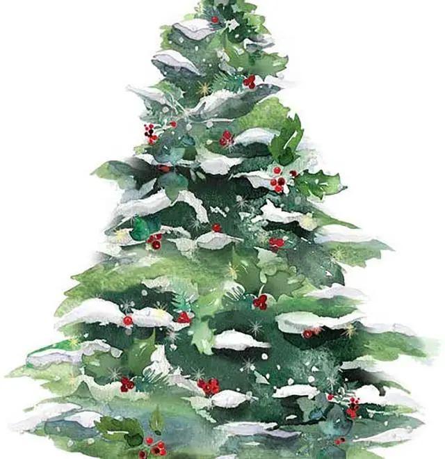 Main image of PaperProducts Design Winter Tree Beverage Napkin, 20 CT