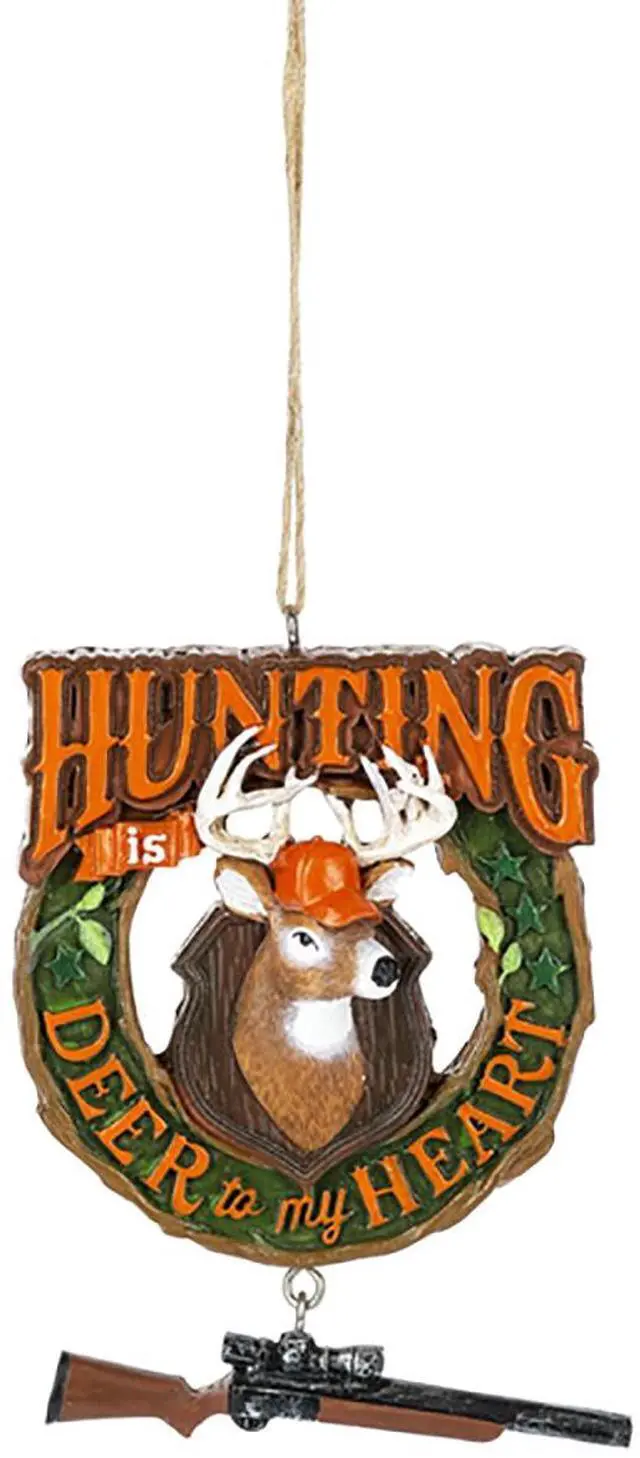 Main image of Ganz Hunting Ornament - Hunting Deer To My Heart, Polyresin, 3.75 Inches Width