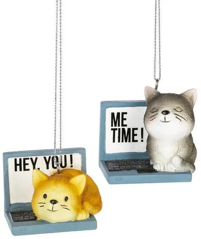 Alt view image 2 of 2 - Midwest-CBK "Home Office Gray Tabby Cat " Christmas/Everyday Ornament, 2 inches
