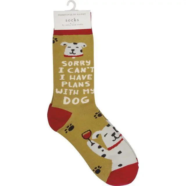 Alt view image 4 of 4 - Primitives by Kathy Socks - Socks - Sorry I Can't I Have Plans With My Dog