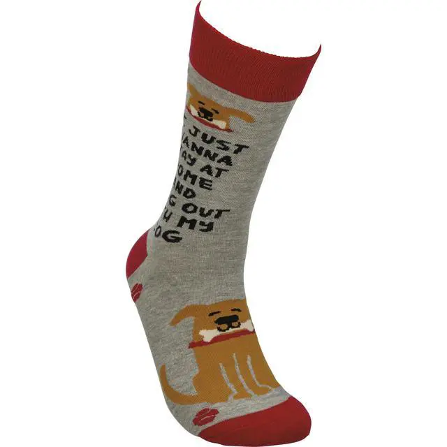 Alt view image 3 of 4 - Primitives by Kathy Socks - Socks - I Just Wanna Stay Home and Hang With My Dog