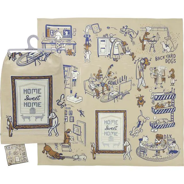Alt view image 2 of 3 - Primitives by Kathy Dish Towel - Home Sweet Home, Dog Lover