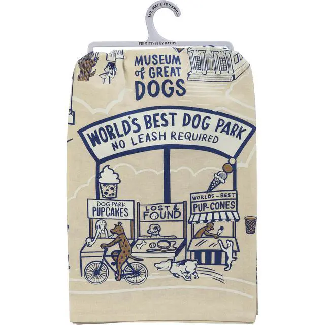Alt view image 2 of 4 - Primitives by Kathy Dish Towel - World's Best Dog Park No Leash Required