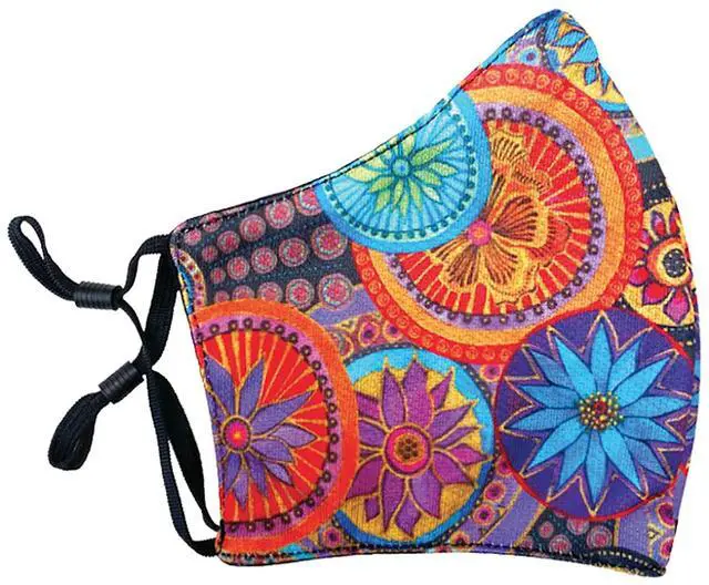 Main image of Laurel Burch Studios Boutique Face Mask, Reusable, Circle Florals, Flowers