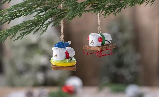 Alt view image 4 of 4 - Ganz S'mores Sledding & Tubing Christmas Ornaments, Polyresin, 2.25", Set of 2