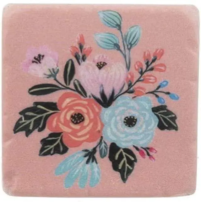 Alt view image 3 of 3 - Ganz CB176478 Boho Floral Coaster, Set of 4, 4-inch Square