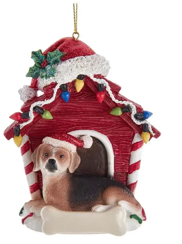 Main image of Kurt Adler Beagle With Dog House Ornament, 4"