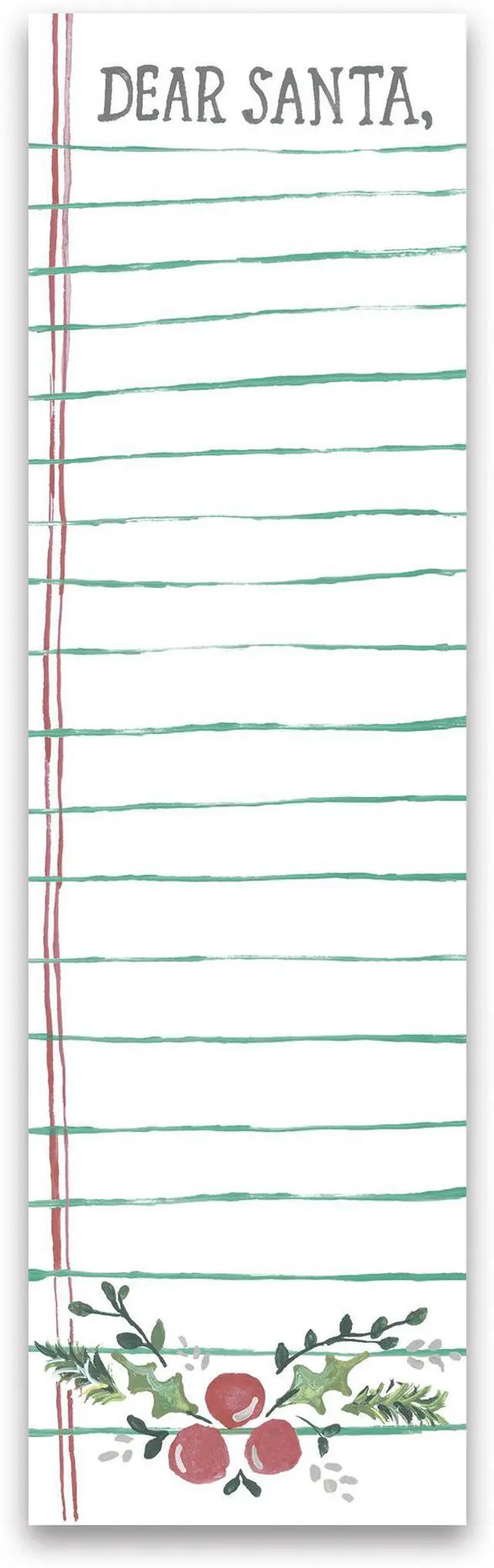 Main image of Primitives by Kathy Dear Santa Magnetic Paper List Notepad, 60 pages